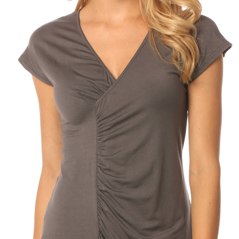 MAJAMAS grey cotton maternity nursing shirt top